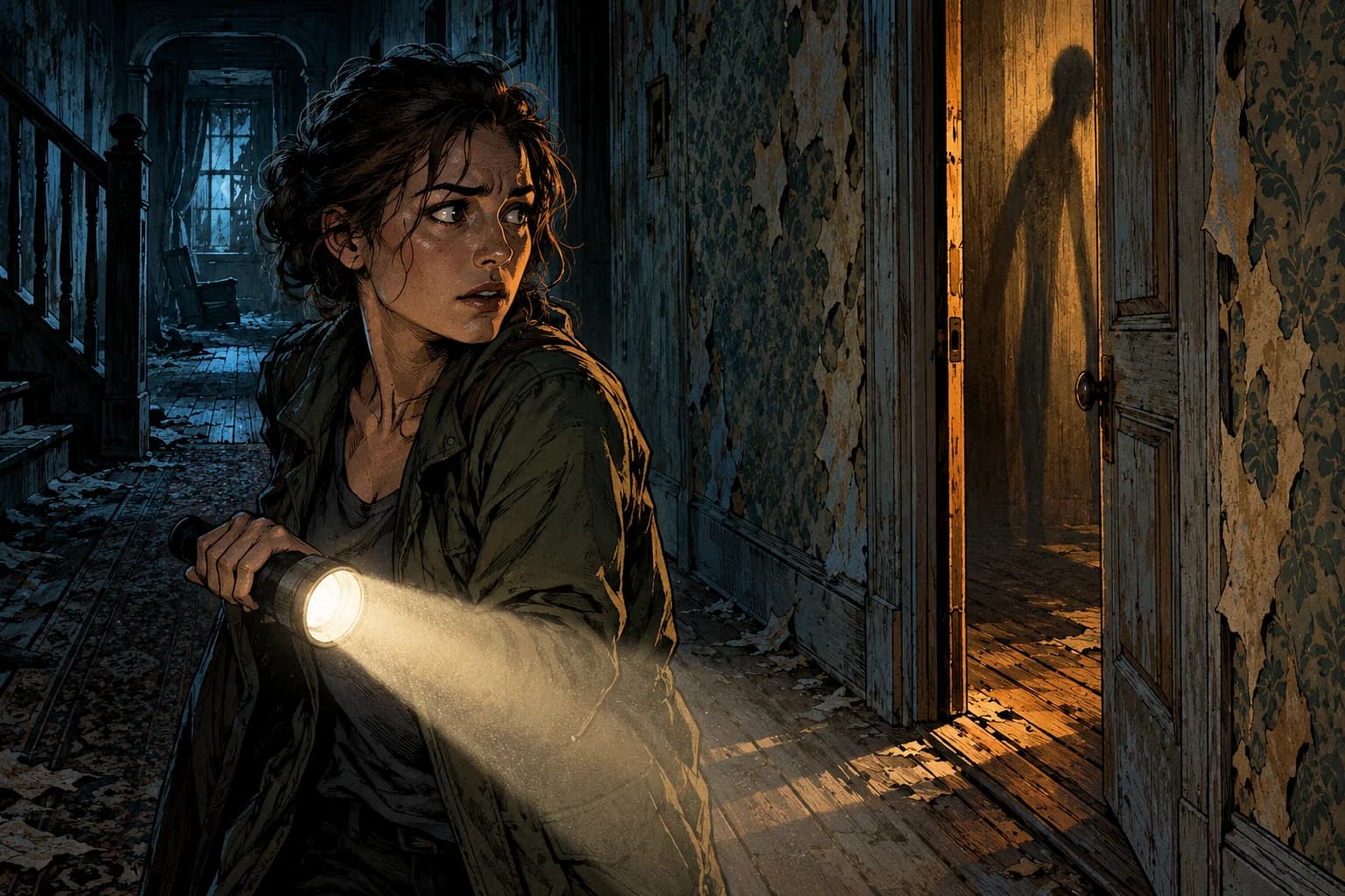 Horror comic panel