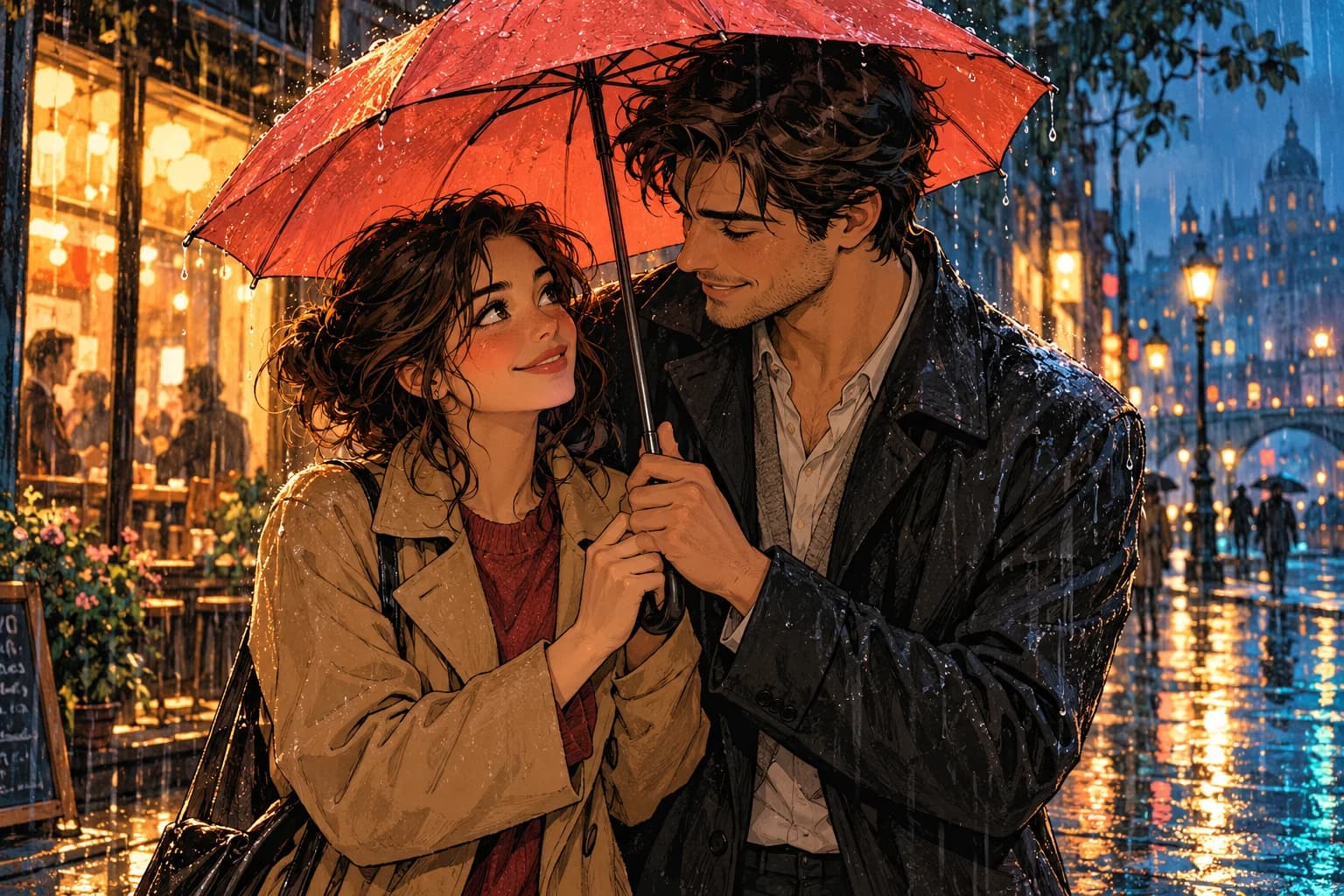 Romance comic panel