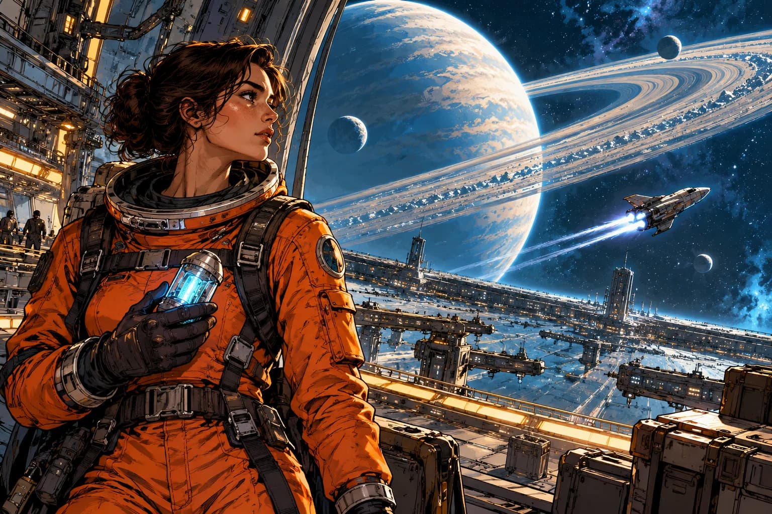 Sci-fi comic panel